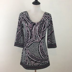 White House Black Market Draped Neck Tunic Top